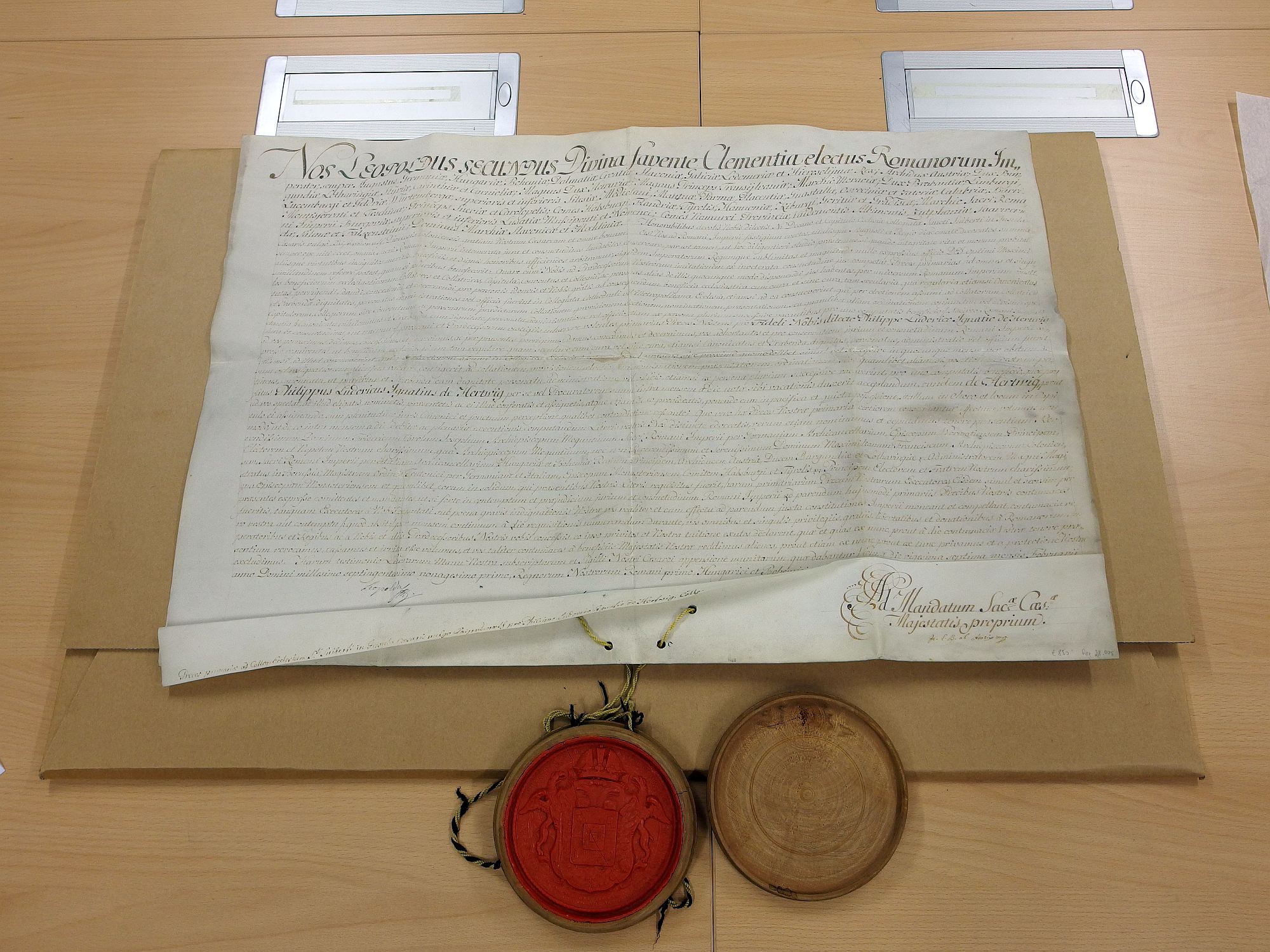 Kaiserliche Urkunde aus dem Jahr 1791
